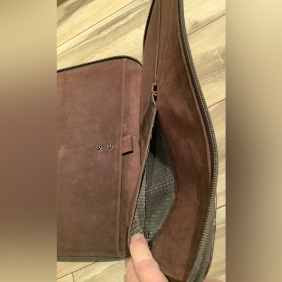 EUC EDC Eelskin & Suede leather Portfolio clamshell organizer - Picture 8 of 11